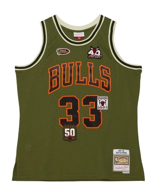 Mitchell & Ness Green Swingman Chicago Bulls 1997 Scottie Pippen Jersey Tank Top for men