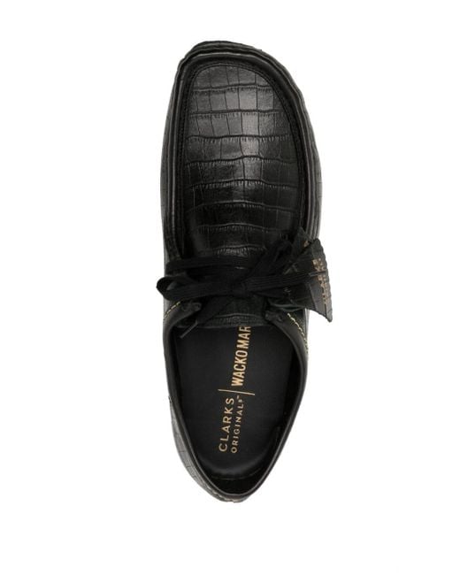 Wacko Maria X Clarks Wallabee Crocodile-embossed Loafers in Black