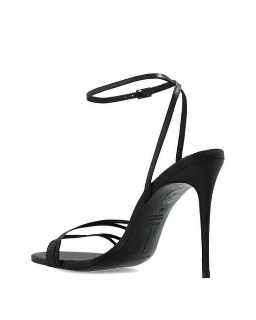 Black Suede Studio White Ella Leather Sandals