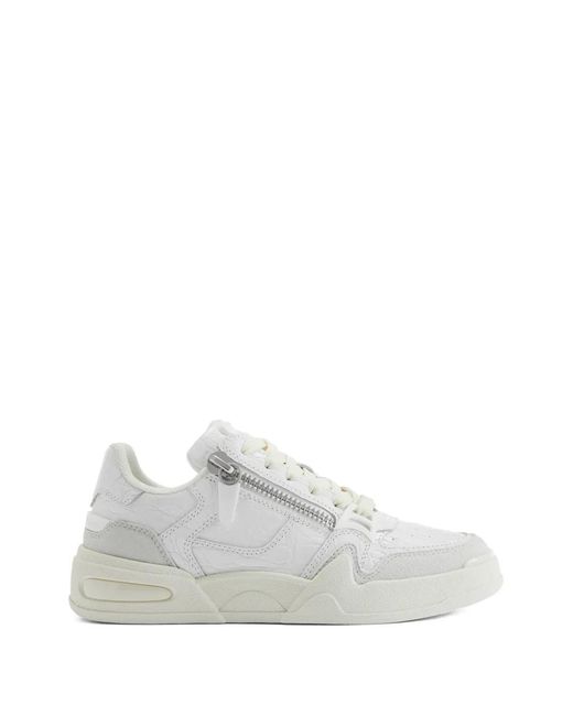 Giuseppe Zanotti White Printed Cow Suede Sneaker