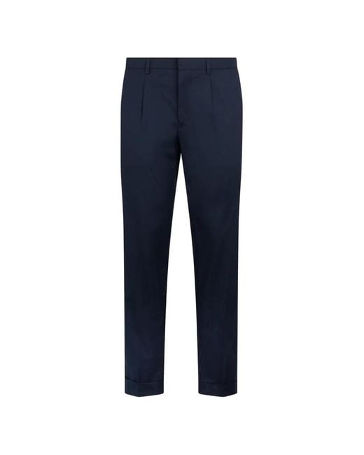 Moorer Blue Pantalon Montale À Ourlet Plissé for men