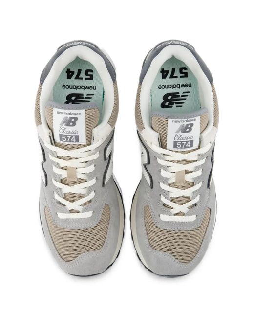 New Balance White 574 Shoes