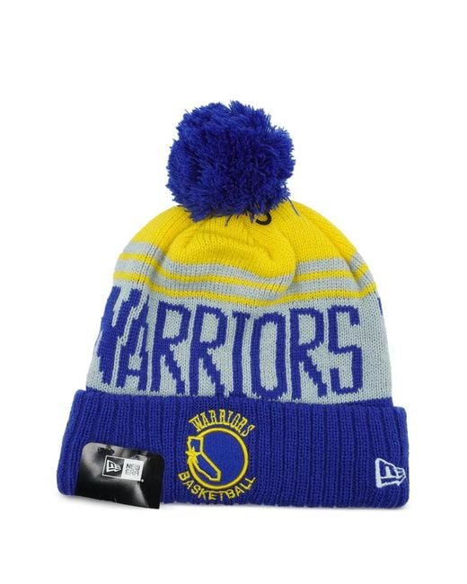 KTZ Blue Golden State Warriors Pom-Pom Beanie Hat for men