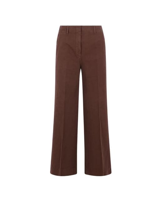 Incotex Brown Wide-Leg Trousers