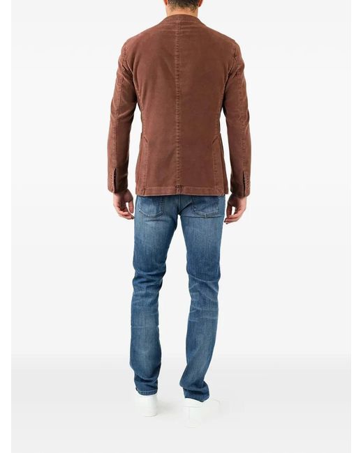 Al Duca D'aosta Brown Single-Breasted Jacket for men