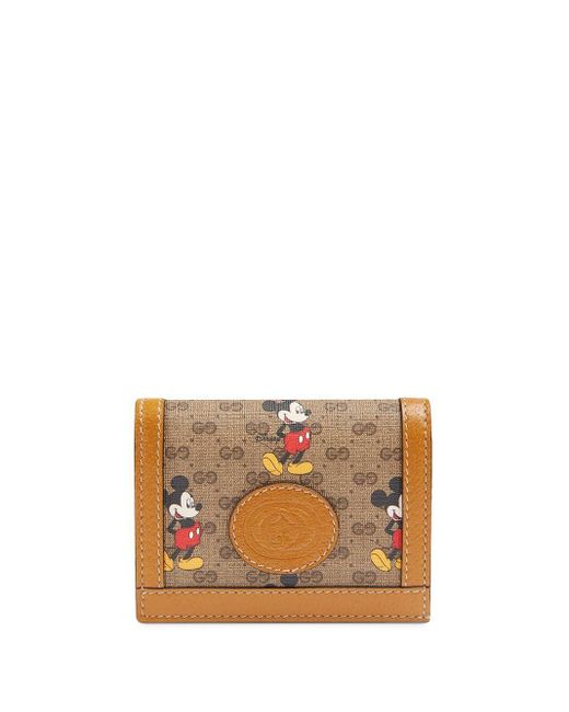 Cartera con estampado de Mickey y GG de x Disney Gucci de color Marron Lyst