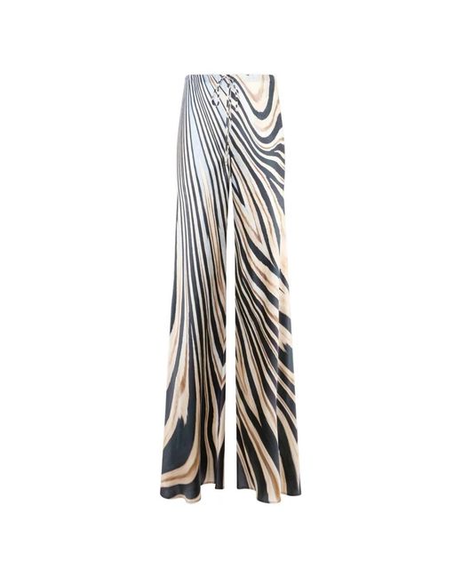 Roberto Cavalli White Zebra-Print Drawstring Trousers