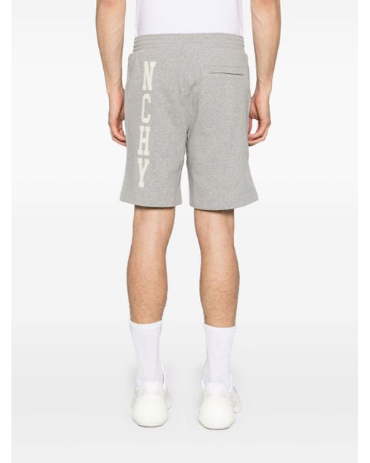 Givenchy Gray Mélange-effect Track Shorts for men