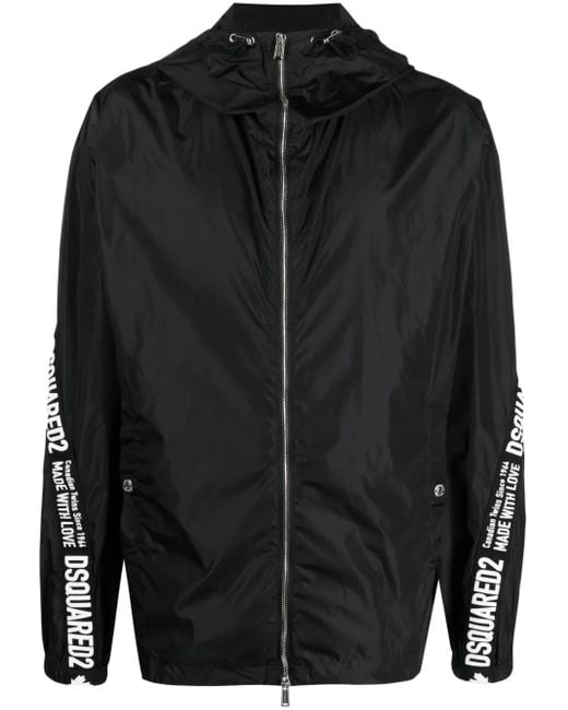 DSquared² Windbreaker Mit Logo-Streifen in Black für Herren