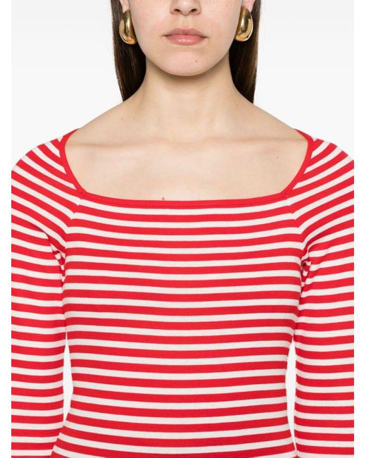 Claudie Pierlot Red Gestreiftes T-Shirt