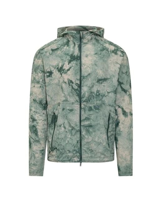 Y-3 Green Hooded Print Jacket