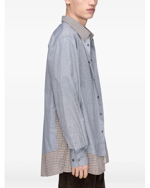 Maison Margiela Gray Check-Pattern Double-Layer Shirt for men