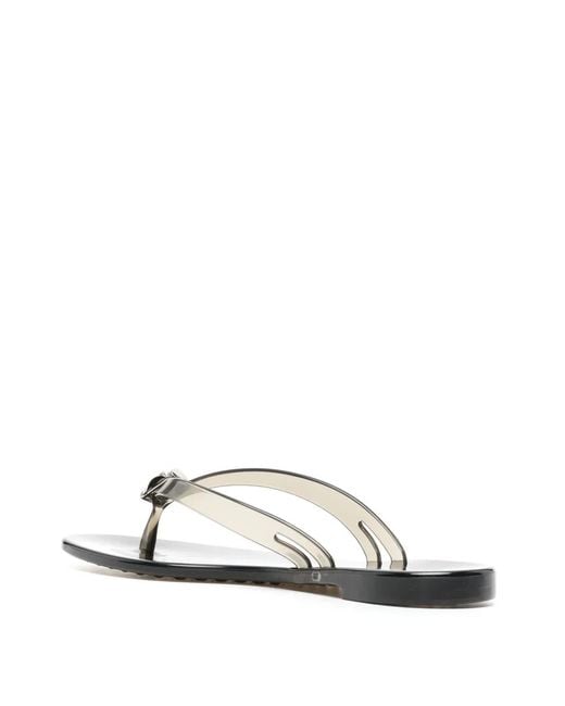 Casadei White Transparente Flip-Flops