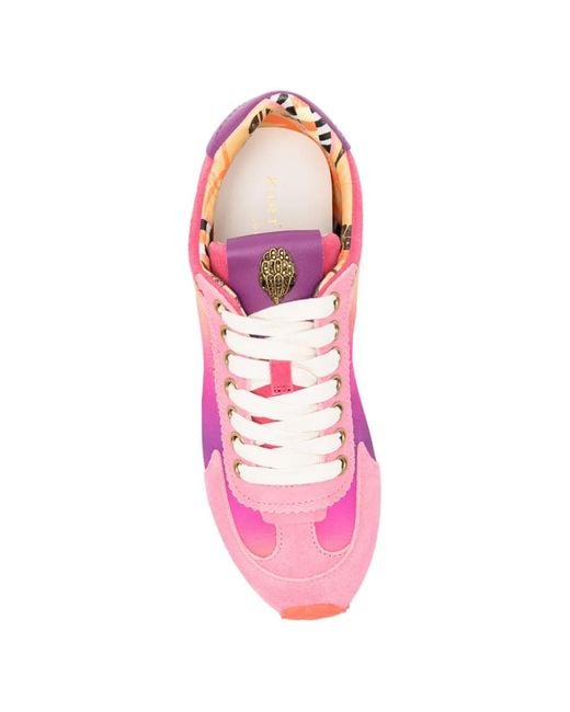 Kurt Geiger Pink Ombre-Effect Suede-Panel Sneakers