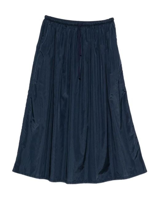 6397 Blue Drawstring Midi Skirt