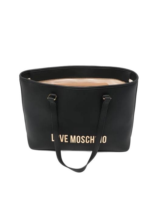 Love Moschino Black Sac Porté Épaule À Plaque Logo