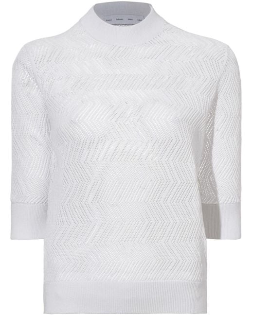 Proenza Schouler White Nicola Pointelle-knit Cotton Top