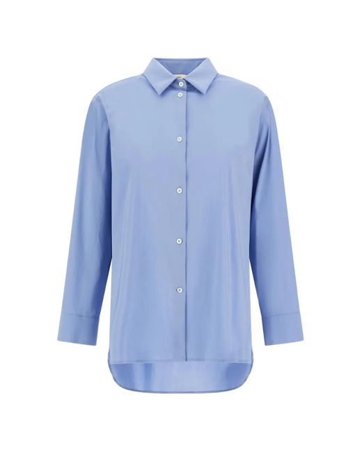 Herno Blue Long-Sleeved Poplin Shirt