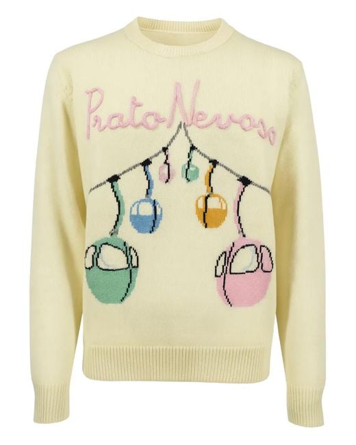Mc2 Saint Barth Natural Embroidered Cable Car Knitwear