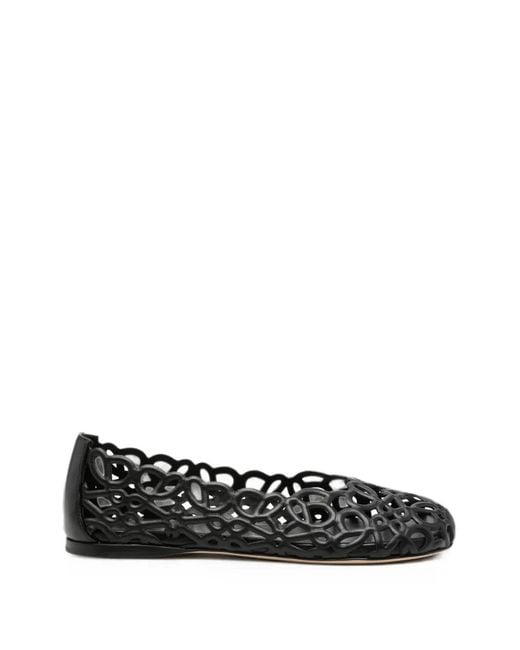 Loewe Black Anagram Cut-Out Ballet Flats