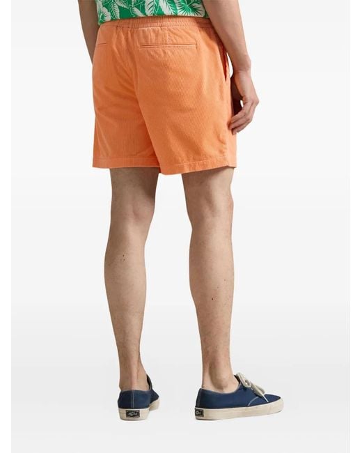 Polo Ralph Lauren Orange Corduroy Drawstring-Waist Shorts for men