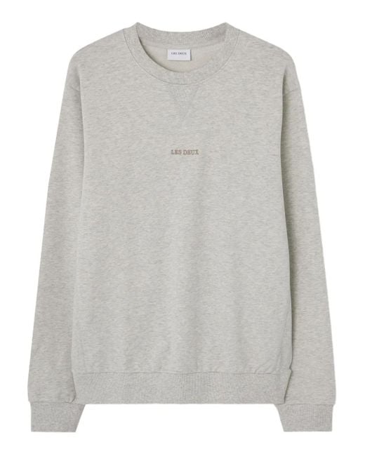 Les Deux Gray Dexter Embroidered Crew-Neck Sweatshirt for men
