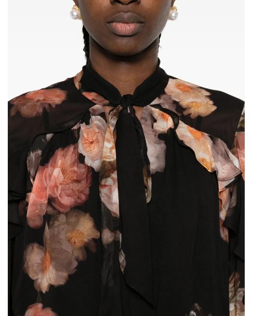 Zimmermann ラッフル フローラル ブラウス Black