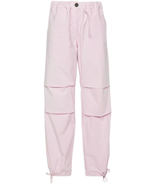 Ganni Pink Gerade Hose aus Bio-Baumwolle