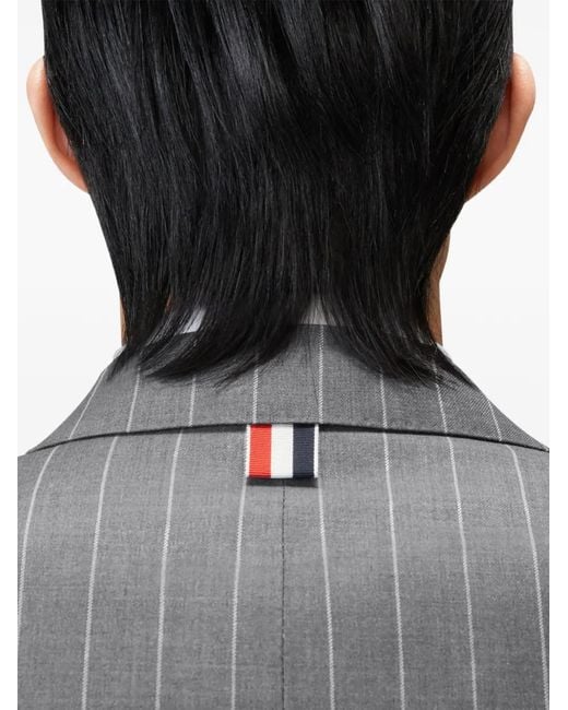 Thom Browne Gray Chalk-Stripe Wool Jacket for men