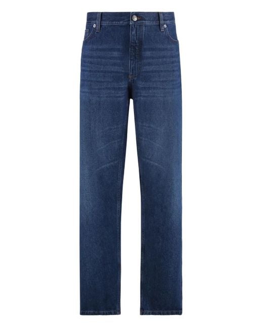 Zegna Roccia Jeans mit Logo-Patch in Blue für Herren