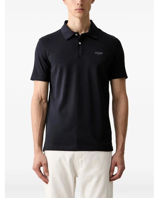 Guess Black Short-Sleeve Polo Shirt for men