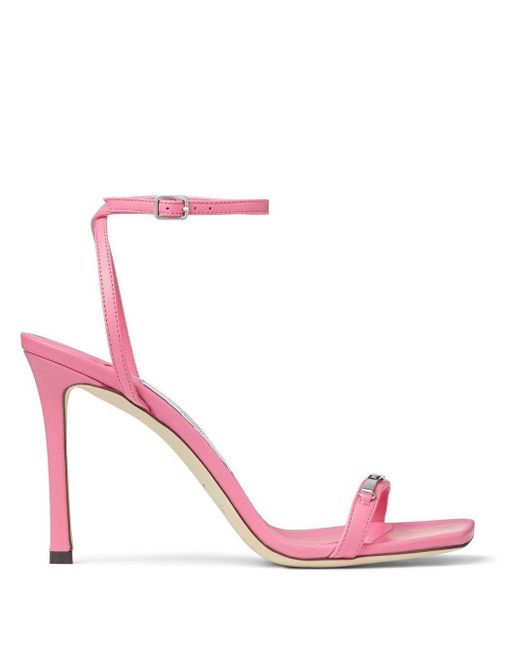 Jimmy Choo Leather Jaxon 95mm Stiletto Sandals in Pink | Lyst UK