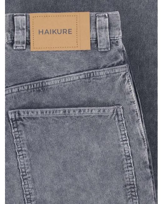 Haikure Gray Sibilla Velvet Pier Hammer-Loop Straight Trousers