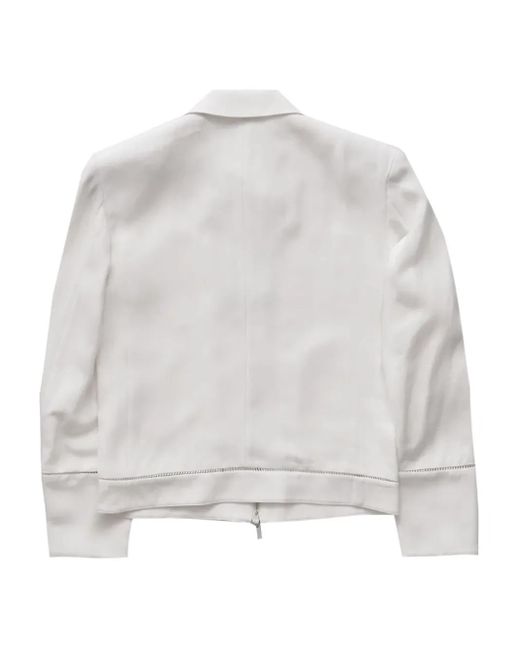 Helmut Lang White Zip-Up Bomber Jacket for men