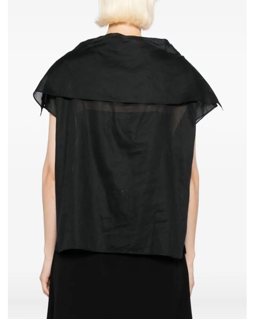 Jil Sander Black Cotton Caped Top