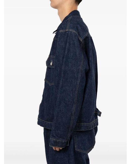Maison Mihara Yasuhiro Blue Button Pocket Denim Jacket for men
