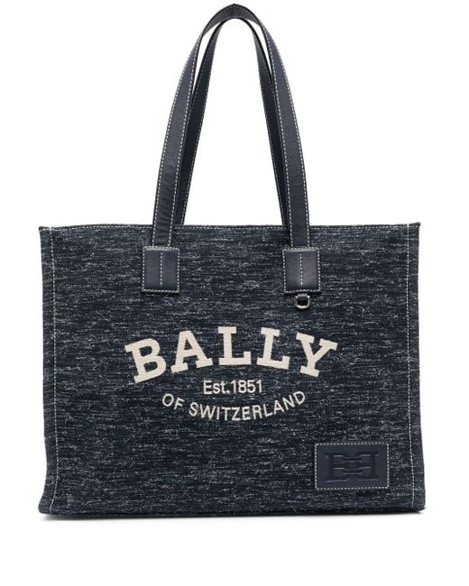 Bally Mélange Logoprint Tote Bag in Blue (Black) Lyst Canada