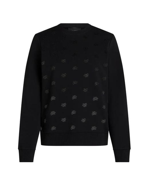 Karl Lagerfeld Black Rhinestone-Embellished Sweater