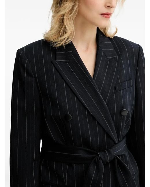 Rag & Bone Black Pinstripe Double-Breasted Blazer
