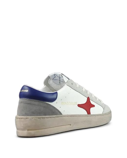 AMA BRAND White Star-Patch Sneakers for men