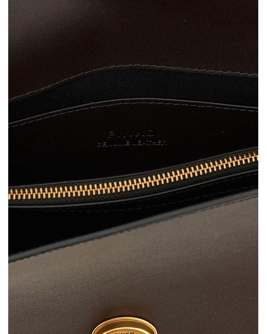 Pinko Black Love One Classic Leather Cross Body Bag