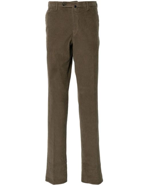 Incotex Gray Corduroy Straight-Leg Trousers for men