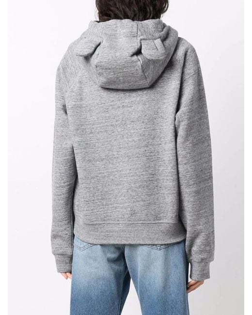 DSquared² Gray Logo-Print Cotton Hoodie