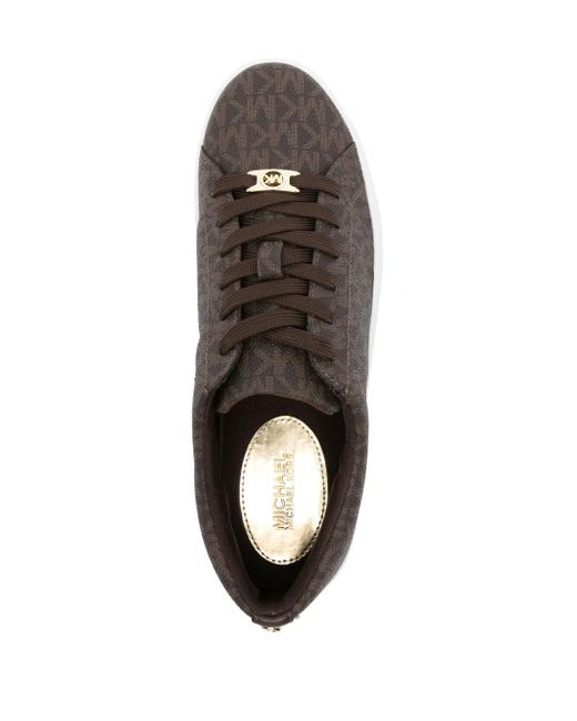 MICHAEL Michael Kors Brown Keaton Logo-Print Sneakers