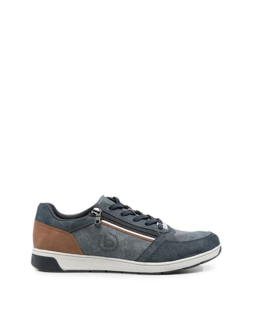 Bugatti Gray Zip-Detail Panelled Sneakers for men