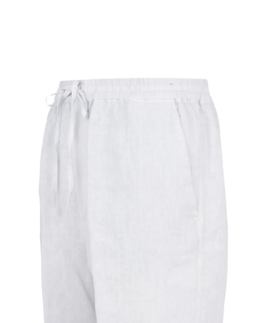 120% Lino White Bermuda À Lien De Resserrage for men