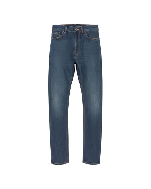 Isaia Blue Straight-Leg Jeans for men