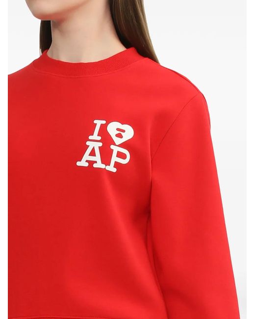 A Bathing Ape Red Logo Graphic Sweater