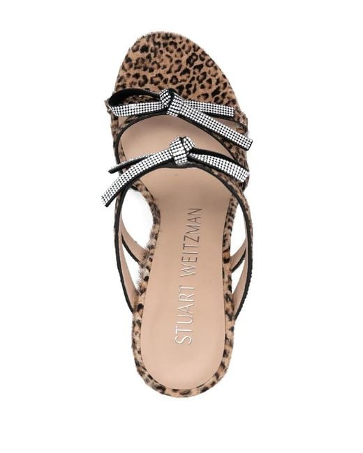 Stuart Weitzman Brown 100Mm Leopard-Print Mules