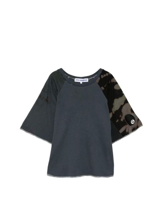 Stain Shade Women's Blue Tie-Dye Raglan-Sleeve T-Shirt
